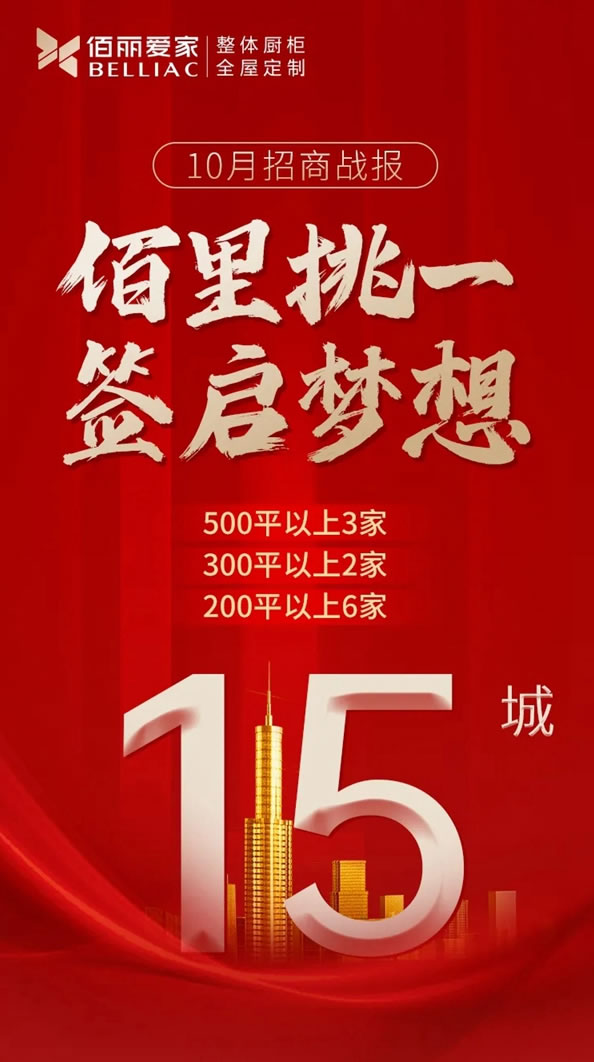 佰丽爱家全屋定制2021年10月招商势如破竹！