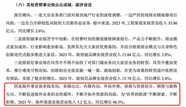 欧派家居：海外渠道收入增47%至3.2亿，线下门店近9000家丨年报拆解_2